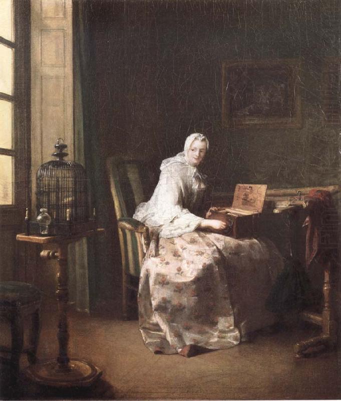 Jean Baptiste Simeon Chardin Lady with a Bird-Organ china oil painting image